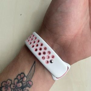 S/M Pink and White 38mm Athletic Wear Apple Watch Band